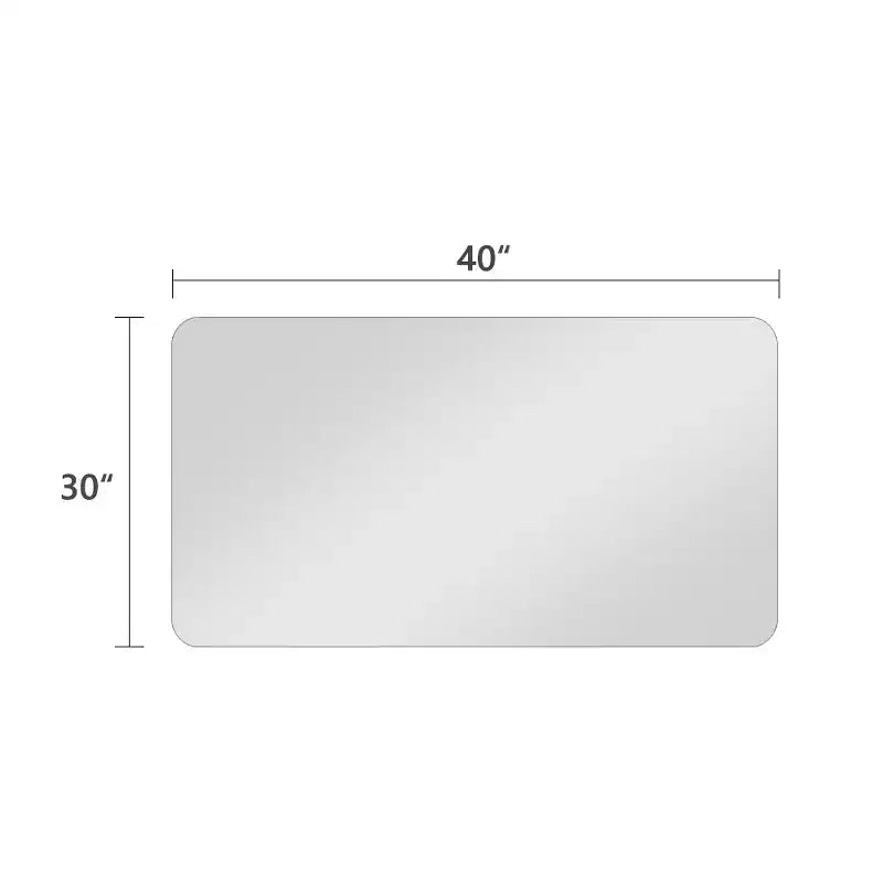 Miroir mural de salle de bain sans cadre 40"x30", verre anti-déflagrant 5mm, coins arrondis, montage double orientation