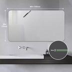 Miroir mural de salle de bain sans cadre 40"x30", verre anti-déflagrant 5mm, coins arrondis, montage double orientation