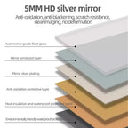Miroir mural de salle de bain sans cadre 40"x30", verre anti-déflagrant 5mm, coins arrondis, montage double orientation