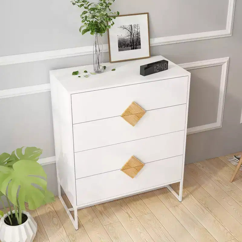 Buffet de 160 cm de large avec 4 portes et 4 étagères intérieures, poignées carrées, en MDF, pour salon, cuisine et entrée