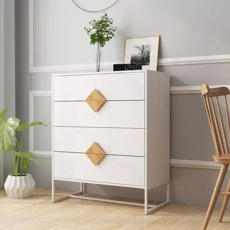 Buffet de 160 cm de large avec 4 portes et 4 étagères intérieures, poignées carrées, en MDF, pour salon, cuisine et entrée