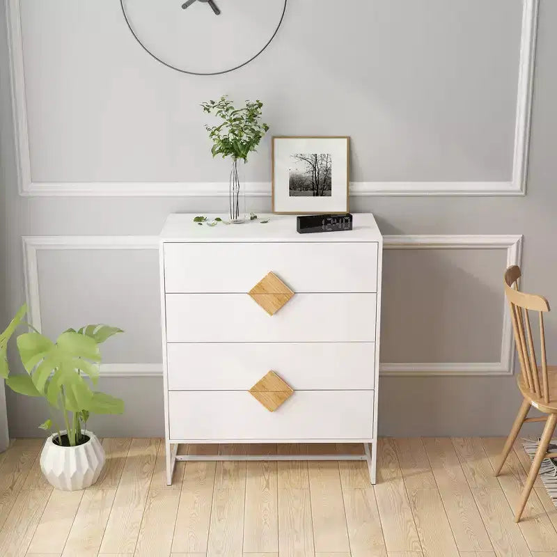 Buffet de 160 cm de large avec 4 portes et 4 étagères intérieures, poignées carrées, en MDF, pour salon, cuisine et entrée