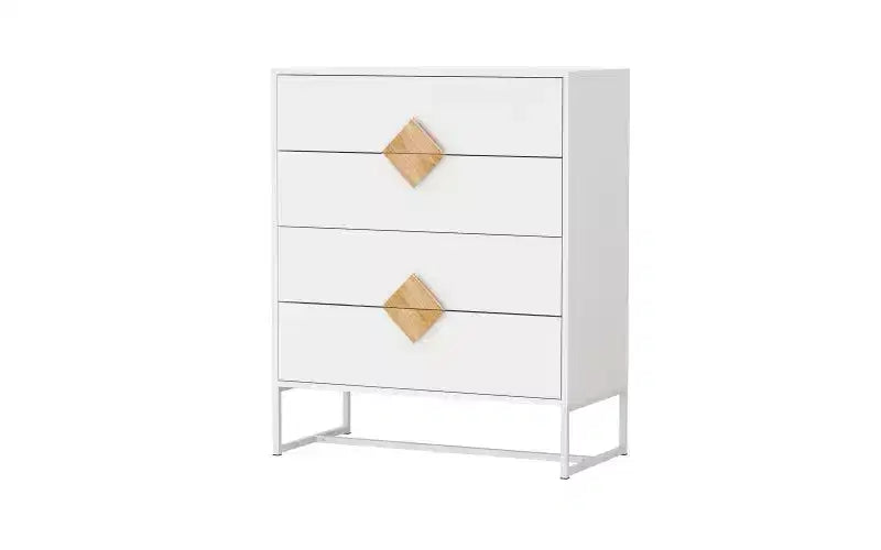 Buffet de 160 cm de large avec 4 portes et 4 étagères intérieures, poignées carrées, en MDF, pour salon, cuisine et entrée