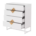 Buffet de 160 cm de large avec 4 portes et 4 étagères intérieures, poignées carrées, en MDF, pour salon, cuisine et entrée