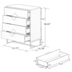 Buffet de 160 cm de large avec 4 portes et 4 étagères intérieures, poignées carrées, en MDF, pour salon, cuisine et entrée