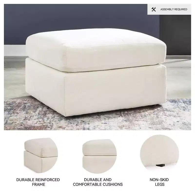 Modmax - Ottoman d'appoint surdimensionné - Tissu haute performance Nuvella nouvelle génération
