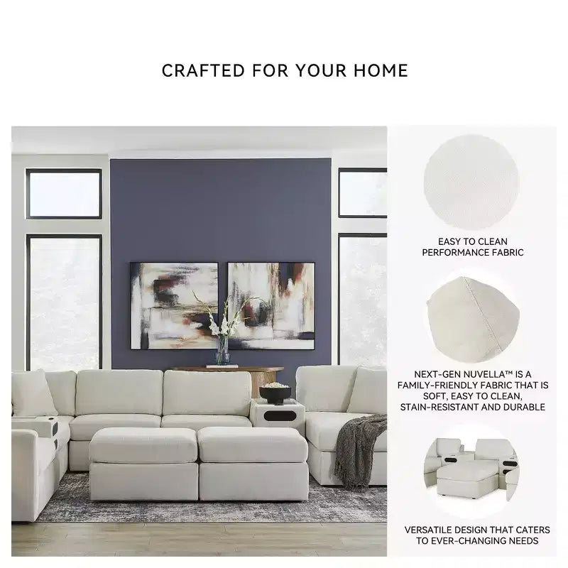 Modmax - Ottoman d'appoint surdimensionné - Tissu haute performance Nuvella nouvelle génération