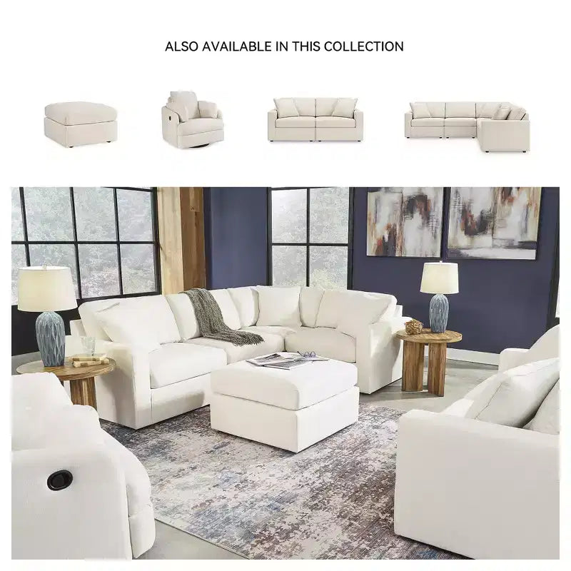 Modmax - Ottoman d'appoint surdimensionné - Tissu haute performance Nuvella nouvelle génération