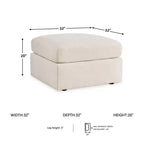 Modmax - Ottoman d'appoint surdimensionné - Tissu haute performance Nuvella nouvelle génération