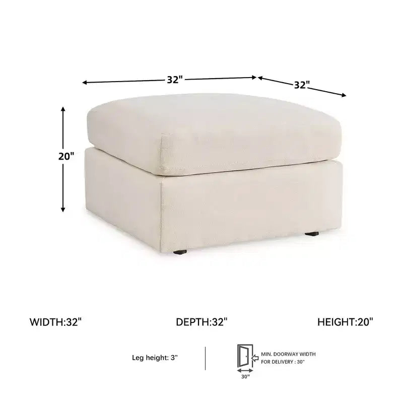 Modmax - Ottoman d'appoint surdimensionné - Tissu haute performance Nuvella nouvelle génération