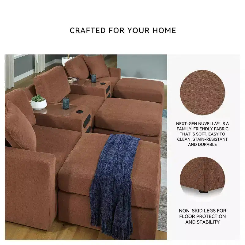Modmax - Ottoman d'appoint surdimensionné - Tissu haute performance Nuvella nouvelle génération