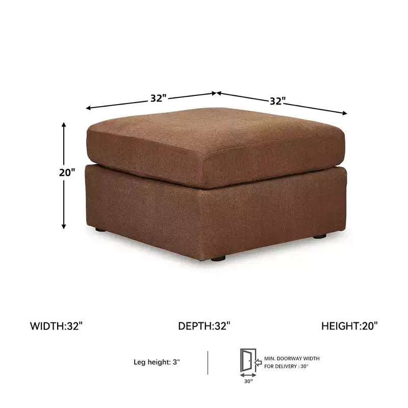 Modmax - Ottoman d'appoint surdimensionné - Tissu haute performance Nuvella nouvelle génération