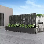 Jardinière avec treillis en fer noir Brique style 01 119x119x41cm Ensemble de 3 pièces