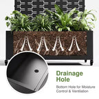 Jardinière avec treillis en fer noir Brique style 01 119x119x41cm Ensemble de 3 pièces