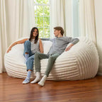 Canapé poire surdimensionné de 2,1 m, housse en fausse fourrure ultra-douce, mousse CertiPUR-US, lavable en machine, pour 2 personnes