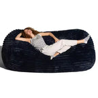 Canapé poire surdimensionné de 2,1 m, housse en fausse fourrure ultra-douce, mousse CertiPUR-US, lavable en machine, pour 2 personnes