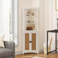 Farmhouse Corner Cabinet 64 H Tall Corner Hutch with 6 Shelves &2 Barn Doors,Bathroom Cabinet with Adjustable Shelf,for Living Room,Kitchen,Bathroom