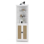 Meuble d'angle de ferme 162 cm de haut avec 6 étagères et 2 portes coulissantes, meuble de salle de bain avec étagère réglable, pour salon, cuisine, salle de bain