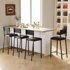 Ensemble de 2 tabourets de bar à hauteur de comptoir avec dossier rembourré et ergonomique pour la cuisine, la salle à manger et les appartements