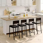 Ensemble de 2 tabourets de bar à hauteur de comptoir avec dossier rembourré et ergonomique pour la cuisine, la salle à manger et les appartements
