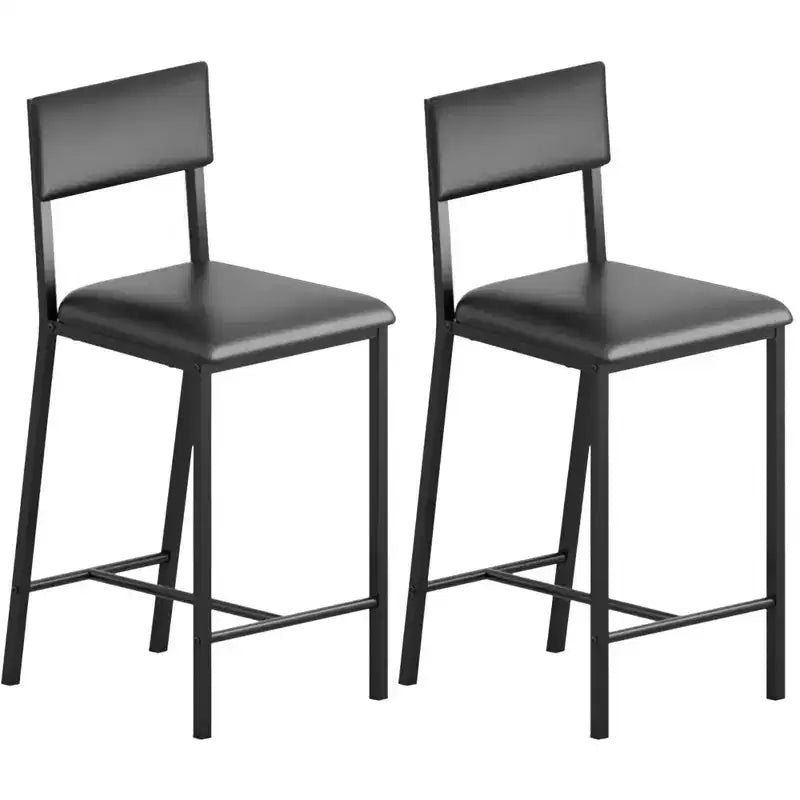 Ensemble de 2 tabourets de bar à hauteur de comptoir avec dossier rembourré et ergonomique pour la cuisine, la salle à manger et les appartements