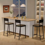 Set for 2/4 Counter Height Bar Chairs with Upholstered and Ergonomic Backrest for Kitchen, Dining Room and Apartments