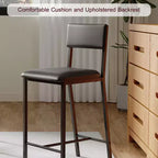 Ensemble de 2 tabourets de bar à hauteur de comptoir avec dossier rembourré et ergonomique pour la cuisine, la salle à manger et les appartements