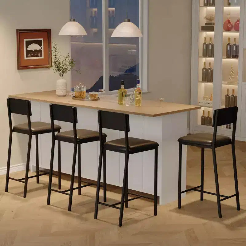 Ensemble de 2 tabourets de bar à hauteur de comptoir avec dossier rembourré et ergonomique pour la cuisine, la salle à manger et les appartements
