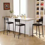 Ensemble de 2 tabourets de bar à hauteur de comptoir avec dossier rembourré et ergonomique pour la cuisine, la salle à manger et les appartements