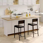 Ensemble de 2 tabourets de bar à hauteur de comptoir avec dossier rembourré et ergonomique pour la cuisine, la salle à manger et les appartements
