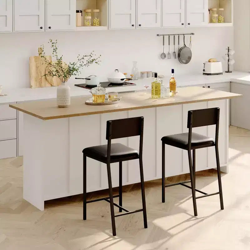 Ensemble de 2 tabourets de bar à hauteur de comptoir avec dossier rembourré et ergonomique pour la cuisine, la salle à manger et les appartements
