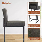 Chaise de bar de 24 po avec dossier, en cuir PU pour îlot de cuisine et repose-pieds en métal noir pour îlot de cuisine