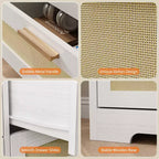 Commode à 12 tiroirs en rotin, commode de style ferme moderne, organisateur de rangement peu encombrant pour chambre à coucher, salon et appartement, peut supporter un téléviseur de 55 pouces maximum
