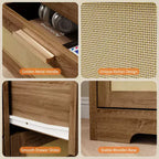 Commode à 12 tiroirs en rotin, commode de style ferme moderne, organisateur de rangement peu encombrant pour chambre à coucher, salon et appartement, peut supporter un téléviseur de 55 pouces maximum