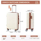 Bagage cabine rigide 24 pouces avec roulettes pivotantes, valise rigide extensible, bagage léger avec serrure TSA