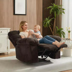 Fauteuil inclinable manuel surdimensionné, fauteuil inclinable ergonomique et respirant avec siège rembourré et 2 poches latérales, canapé individuel pour salon, chambre à coucher