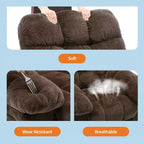 Fauteuil inclinable manuel surdimensionné, fauteuil inclinable ergonomique et respirant avec siège rembourré et 2 poches latérales, canapé individuel pour salon, chambre à coucher
