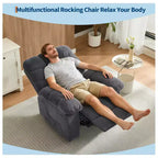 Fauteuil inclinable manuel surdimensionné, fauteuil inclinable ergonomique et respirant avec siège rembourré et 2 poches latérales, canapé individuel pour salon, chambre à coucher