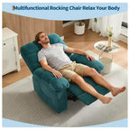 Fauteuil inclinable manuel surdimensionné, fauteuil inclinable ergonomique et respirant avec siège rembourré et 2 poches latérales, canapé individuel pour salon, chambre à coucher
