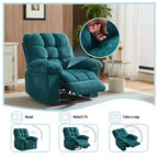 Fauteuil inclinable manuel surdimensionné, fauteuil inclinable ergonomique et respirant avec siège rembourré et 2 poches latérales, canapé individuel pour salon, chambre à coucher
