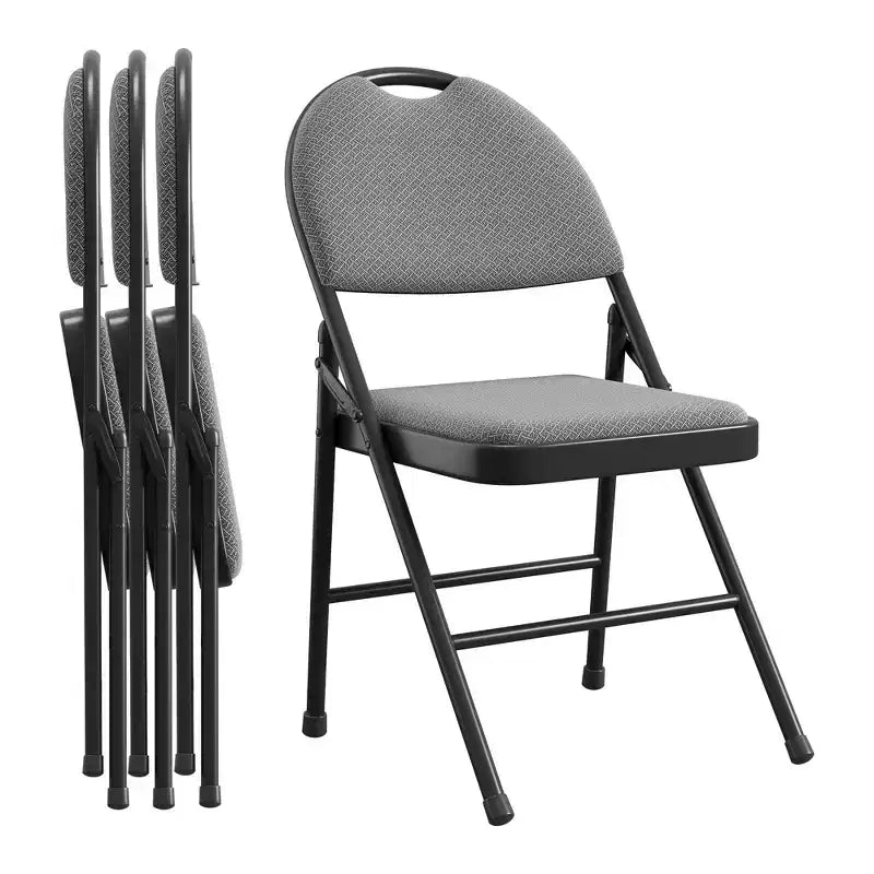 Lot de 2/4 chaises pliantes avec coussins et patins antidérapants pour la maison et le bureau, événements intérieurs et extérieurs, portables
