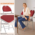 Lot de 2/4 chaises pliantes avec coussins et patins antidérapants pour la maison et le bureau, événements intérieurs et extérieurs, portables