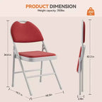 Lot de 2/4 chaises pliantes avec coussins et patins antidérapants pour la maison et le bureau, événements intérieurs et extérieurs, portables