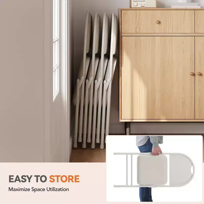 Lot de 2/4 chaises pliantes avec coussins et patins antidérapants pour la maison et le bureau, événements intérieurs et extérieurs, portables