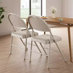Set of 2/4 Folding Chairs with Cushions and Non-Slip Feet Pads for Home and Office, Indoor and Outdoor Events, Portable