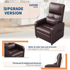 Fauteuil inclinable électrique avec chauffage et massage, canapé simple en cuir PU avec siège rembourré et 2 poches latérales, fauteuil inclinable électrique réglable pour salon