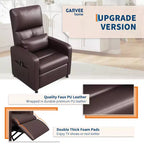 Fauteuil inclinable électrique avec chauffage et massage, canapé simple en cuir PU avec siège rembourré et 2 poches latérales, fauteuil inclinable électrique réglable pour salon