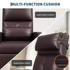 Fauteuil inclinable électrique avec chauffage et massage, canapé simple en cuir PU avec siège rembourré et 2 poches latérales, fauteuil inclinable électrique réglable pour salon
