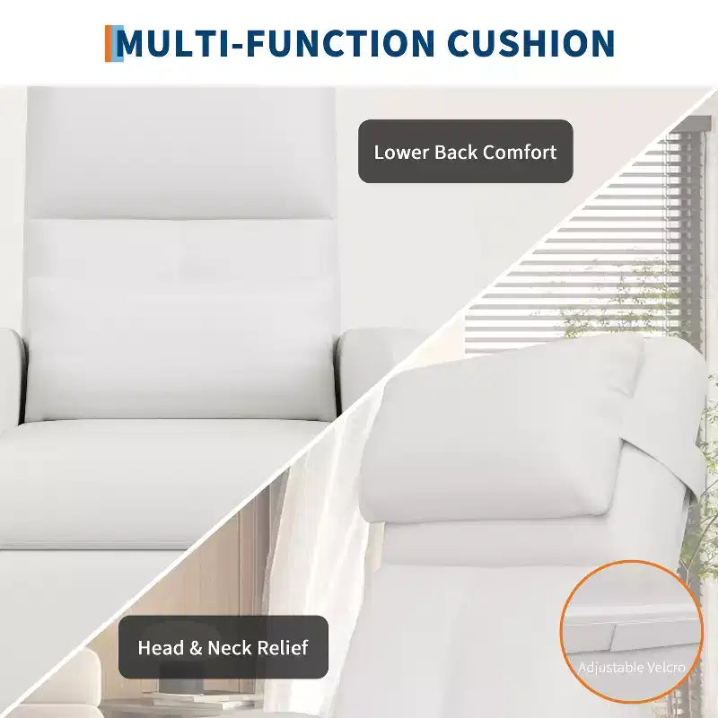 Fauteuil inclinable électrique avec chauffage et massage, canapé simple en cuir PU avec siège rembourré et 2 poches latérales, fauteuil inclinable électrique réglable pour salon
