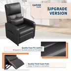 Fauteuil inclinable électrique avec chauffage et massage, canapé simple en cuir PU avec siège rembourré et 2 poches latérales, fauteuil inclinable électrique réglable pour salon